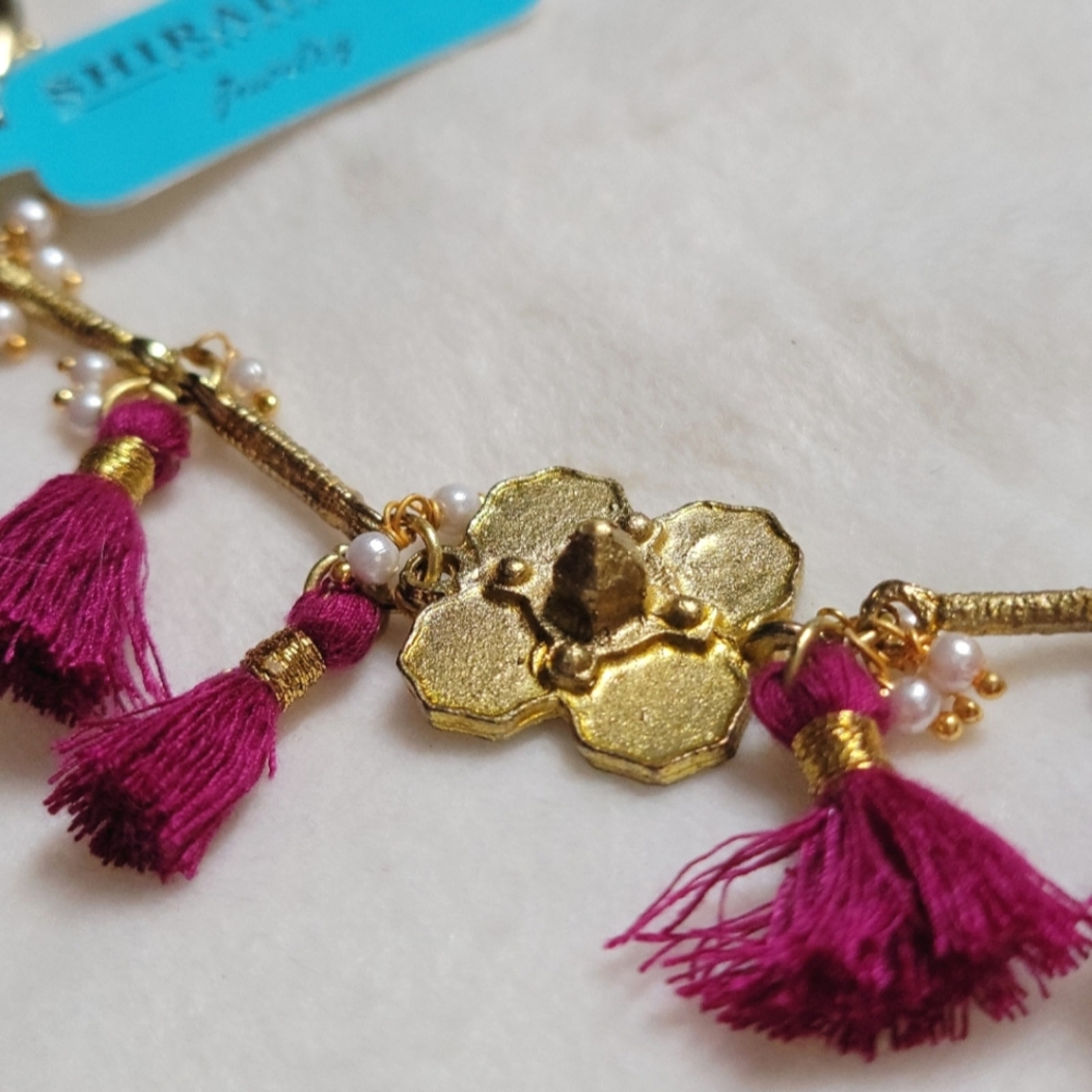 Nwt Shiraleah Freya Magenta Tassel Fringe Bracelet 12$